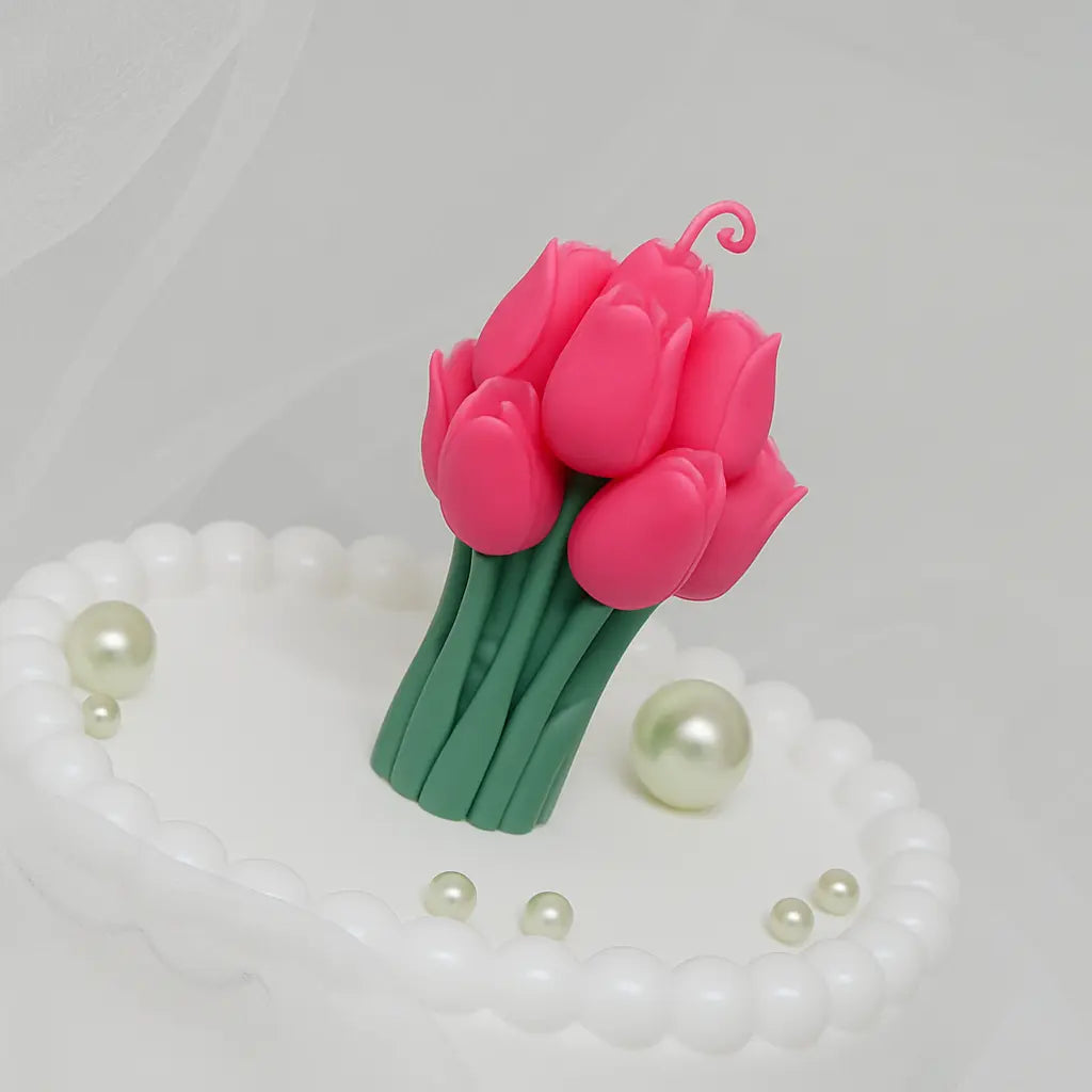 Tulip Bouquet Candle – Handmade Soy Wax Decorative Candle