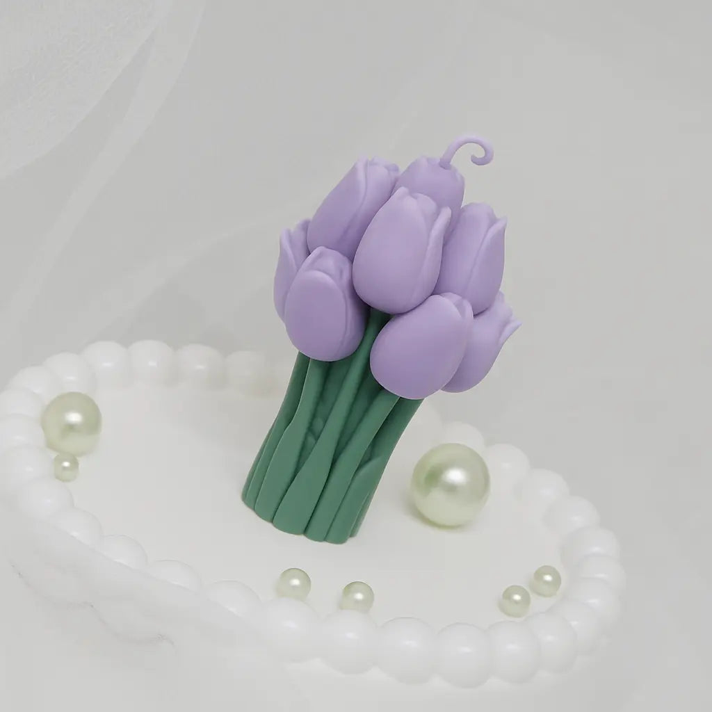 Tulip Bouquet Candle – Handmade Soy Wax Decorative Candle
